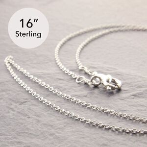 16" Dainty Sterling Silver Necklace (#1-3040-1sd-sp) by Megu's Attic
